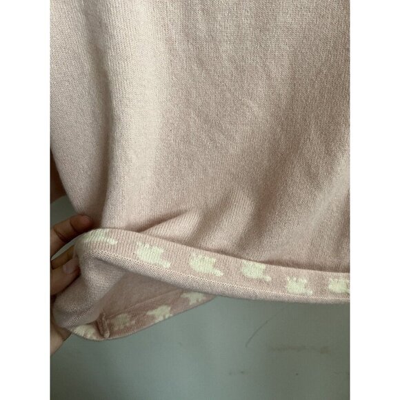 Weekend MaxMara 100 % Cashmere Pink Scoopneck Polar Bear Top Medium - Picture 10 of 12